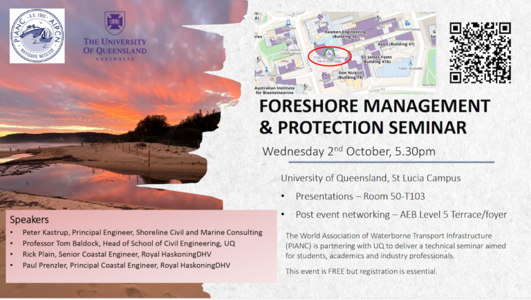 Foreshore Protection Sign Foreshore Management and Protection - 2 Oct 2024, UQ, Brisbane - PIANC ...